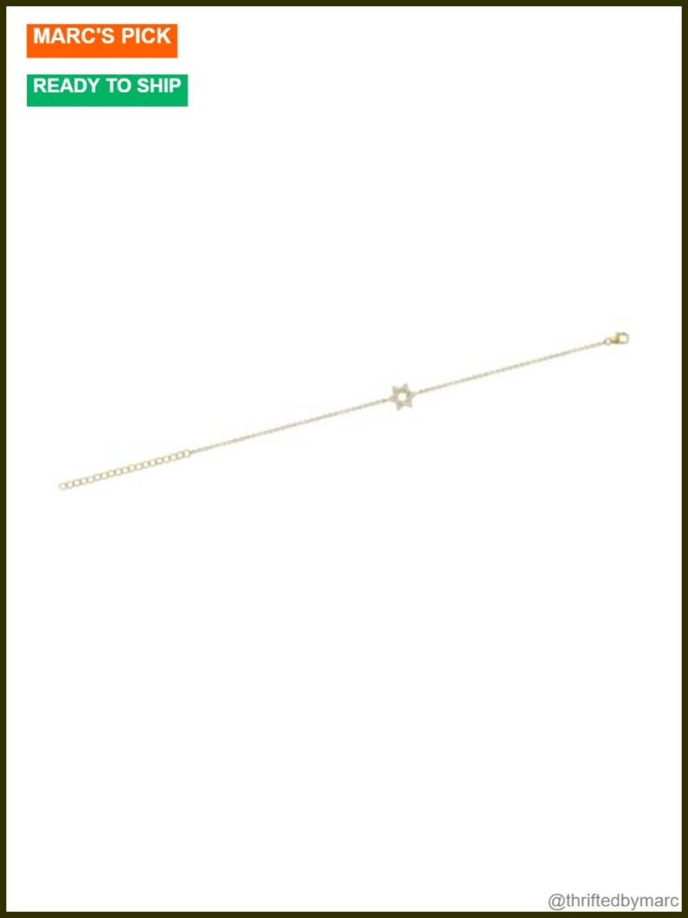 Lab Grown Diamond Star Bracelet in 18k Yellow Gold Plated 925 Sterling Silver